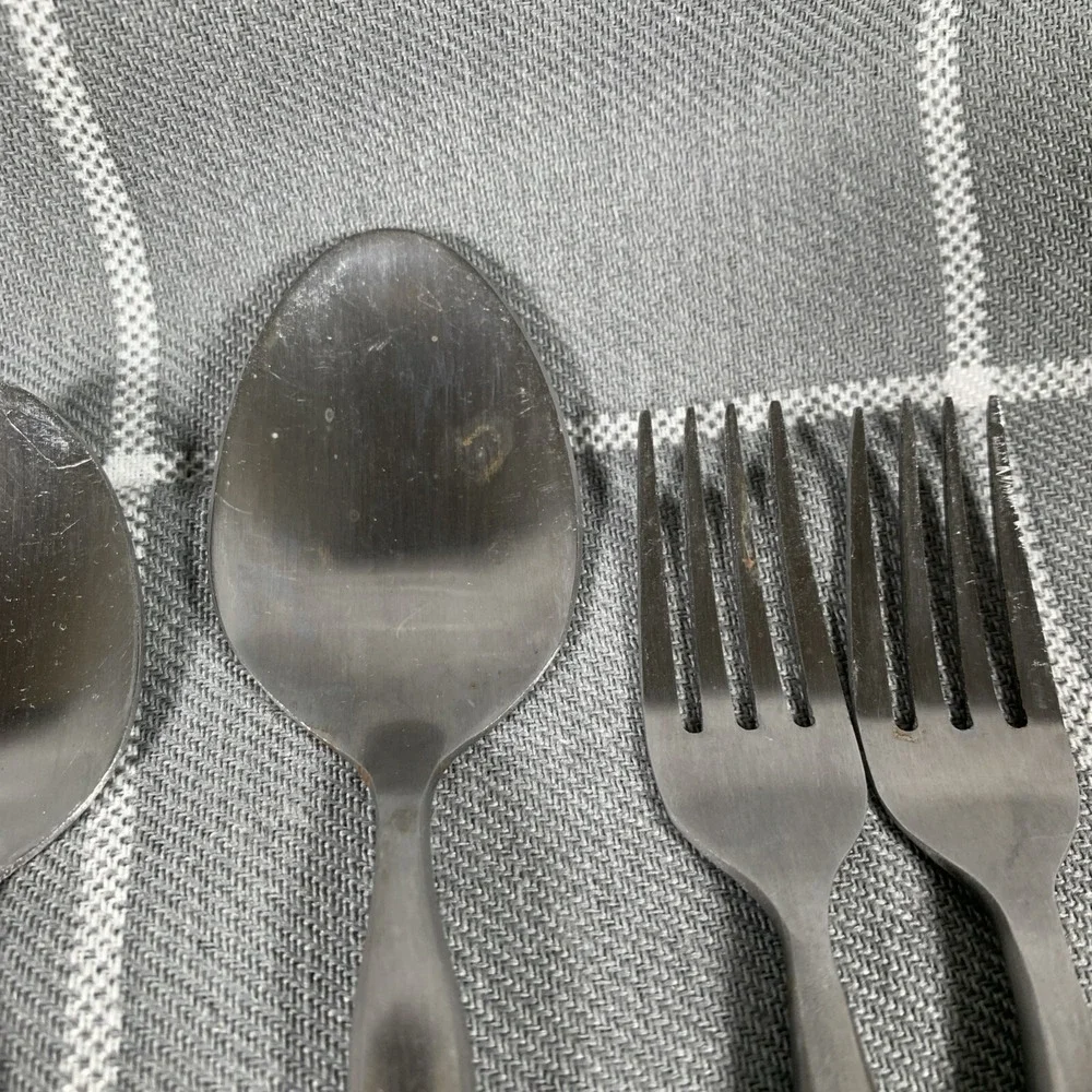 Vintage Gibson Elite Flatware 7pc Brown Handle MCM Stainless Dining 1960s
